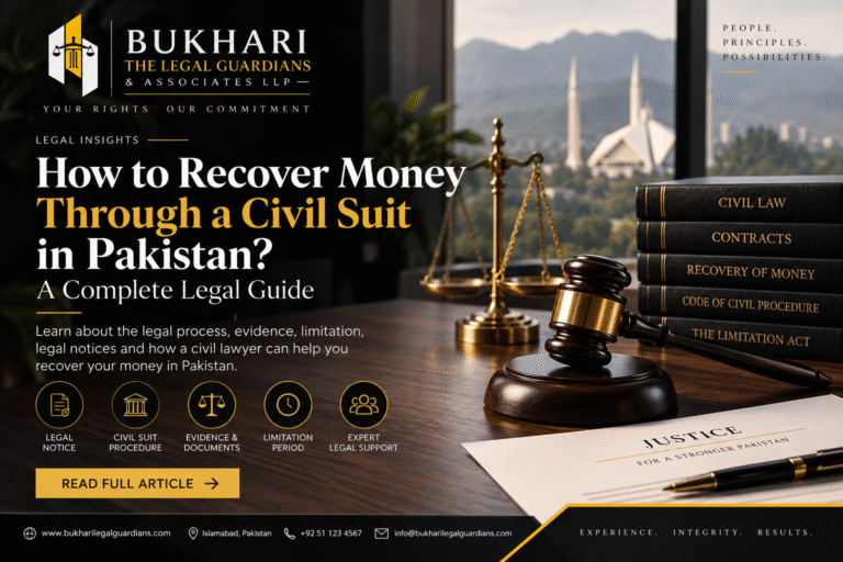 Money recovery suit in Pakistan and civil litigation