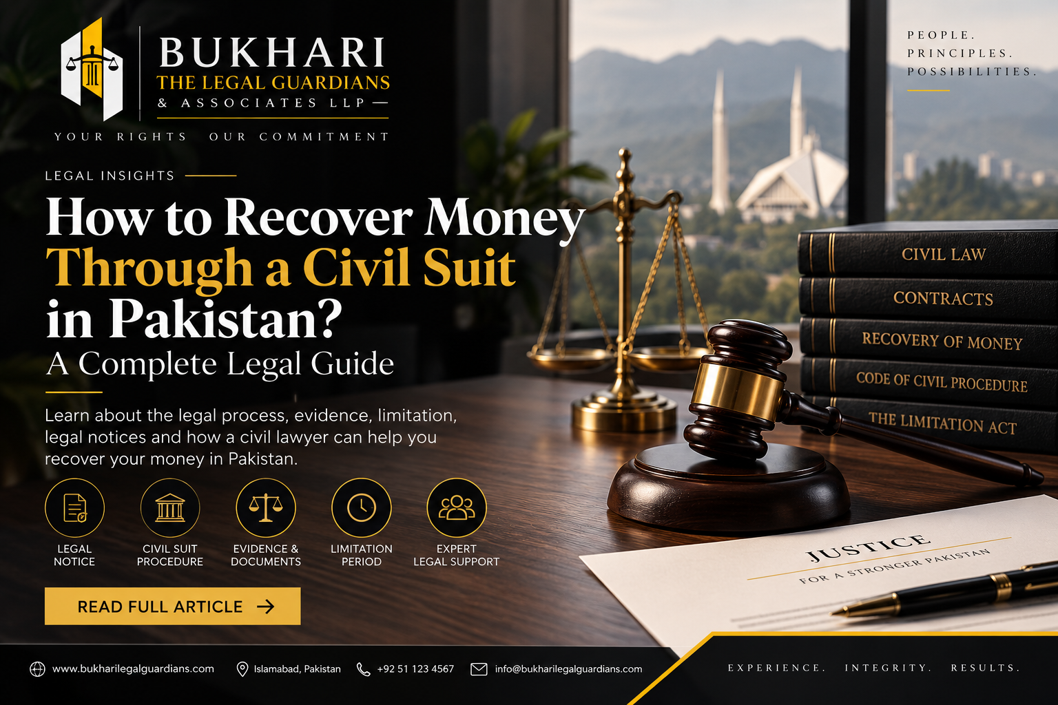 Money recovery suit in Pakistan and civil litigation